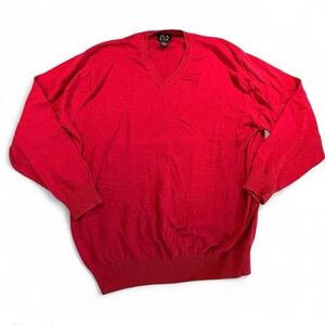 Jos. A. Bank Pima Cotton Red V-Neck Sweater